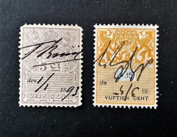 1893-1930 Plakzegel 1893 5 Ct +19? Plakzegel Vijftien Cent - Fiscales