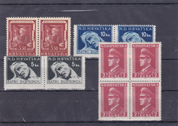 CROATIA_NDH_LOT OF 3 X 2  AND 1 X 4 DIFFERENT STAMPS_UNUSED - Kroatien