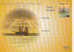 52543- FRAM SHIP ARCTIC EXPEDITION, POSTCARD STATIONERY, 2003, ROMANIA - Expéditions Arctiques