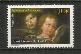 Noël Andorran, Retable De L'Eglise Romane Style Lombard De Sant Julia De Loria, Un Timbre Neuf ** - Ungebraucht