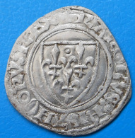 Charles VI Blanc Guénar 5ème émission ANGERS , RARE EMISSION Dy 377 D , Style Particulier - 1380-1422 Carlos VI El Bien Amado