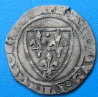 Charles VI Blanc Guénar 5ème émission SAINT-POURCAIN , RARE EMISSION Dy 377 D - 1380-1422 Carlos VI El Bien Amado