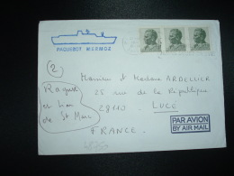 LETTRE PAQUEBOT MERMOZ TP YOUGOSLAVIE OBL.MEC. 23 IX 1974 Vers FRANCE + CROSIERES PAQUET - Poste Maritime