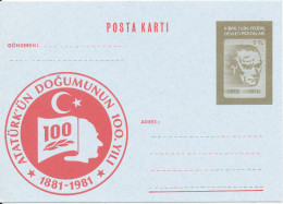 Turkey Postal Stationery Card Unused 1989 - Brieven En Documenten