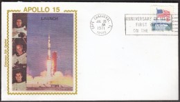 United States Cape Canaveral 1971 / Apollo 15 Launch / Space / Anniversary Of Mans First Walk On The Moon / Silk - Nordamerika