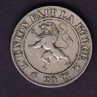 BELGIQUE LEOPOLD I MORIN N° 132, UNC, 1861 20 Cts.  (4JP25) - 20 Cents