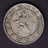 BELGIQUE LEOPOLD I MORIN N° 132 1861, UNC.  (4JP24) - 20 Cent