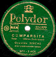 78 T. - 25 Cm - état  B -  Osvaldo BERCAS - CUMPARSITA - SILENCIO DE LA NOCHE - 78 T - Disques Pour Gramophone