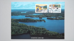 Finnland 922/3 Yt 886/7 Fa 924/5 Sc 675/6 Maximumkarte CM, SST STOCKHOLMIA '86: Tourismus In Skandinavien - Maximum Cards & Covers