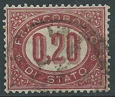 1875 REGNO USATO SERVIZIO DI STATO 20 CENT - R3-6 - Dienstmarken