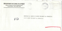 FRANCIA - France - 1988 - Franchise - Département De Loire-Atlantique - FD, Fausse Direction - Viaggiata Da Nantes Pe... - Civil Frank Covers