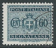 1945 LUOGOTENENZA USATO SEGNATASSE 60 CENT SENZA FILIGRANA - R3-8 - Strafport