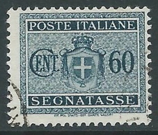 1945 LUOGOTENENZA USATO SEGNATASSE 60 CENT SENZA FILIGRANA - R3-9 - Strafport