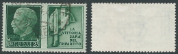 1942 REGNO USATO PROPAGANDA DI GUERRA 25 CENT FILIGRANA LETTERA - R3-9 - Oorlogspropaganda