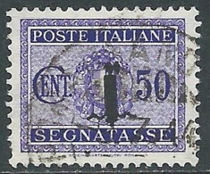 1944 RSI USATO SEGNATASSE 50 CENT - R3-10 - Taxe