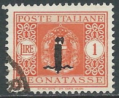 1944 RSI USATO SEGNATASSE 1 LIRA - R3-10 - Portomarken