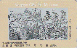 TC JAPON / 290-26663 - MUSEE - Peinture De POSADA / MEXICO - Squelette à Vélo NAGOYA MUSEUM JAPAN Free Phonecard - 40 - Peinture