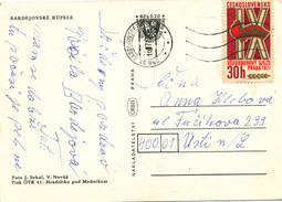 L1699 - Czechoslovakia (1977) 086 31 Bardejovske Kupele (= Bardejov Spa); (postcard: Bardejovske Kupele); Tariff: 30 H - Bäderwesen