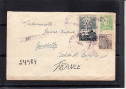 Lettre Du BRESIL  Annee 1955 Pour   GENOUILLY   Saone Et Loire Avec 3 Timbres En POSTE AERIENNE - Cartas & Documentos