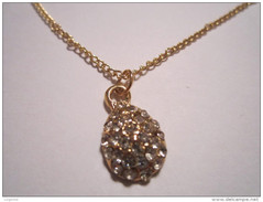 Collier Femme Couleur Or Fine Chaine Pendentif Goutte Strass Jamais Porté - Necklaces/Chains