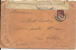 SUISSE - 1919 - ENVELOPPE CENSUREE De BERN Pour LE HAVRE (SEINE INFERIEURE) - Briefe U. Dokumente