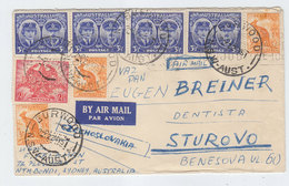 Australia/Czechoslovakia KANGAROO 1/2d 3x AIRMAIL COVER 1951 - Lettres & Documents