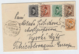 Egypt/Czechoslovakia 5 COLOURS FRANKING COVER 1929 - Covers & Documents