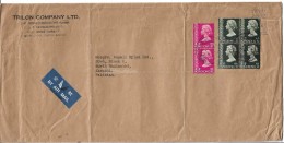 Hong Kong Airmail 1973 Queen Elizabeth II 1 $ Block Of 4, 1975 80c Bright Magenta Postal History Cover Sent To Pakistan. - Brieven En Documenten