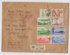 Japan/Yugoslavia PRINTED MATTER SEA MAIL REGISTERED CUSTOMS COVER 1952 - Covers & Documents