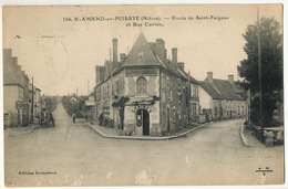 104 St Amand En Puisaye Route De St Fargeau Et Rue Carriès Edit Delapierre  Envoi Timbres Type Paix Vers Pologne - Saint-Amand-en-Puisaye