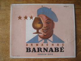 Ancien Carton Publicitaire Original 1945 Illustré Par SAVIGNAC - ARMAGNAC BARNABE CONDOM GERS - Publicité ALJANVIC - Paperboard Signs