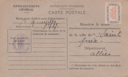 Be - Le PETIT QUEVILLY (76) Ravitaillement Général Pour Le Maire De St PRIX (03) Carte Postale Fiche De Contrôle - Le Petit-quevilly