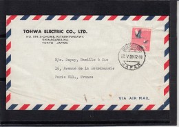 JAPON   Lettre De SHINAGAWA  Entete Pub Le 22 V 1965 Pour PARIS  Via Air Mail - Storia Postale