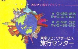 Télécarte Japon ESPACE (846)  GLOBE * SATELLITE * TERRESTRE * MAPPEMONDE * Telefonkarte Phonecard JAPAN * - Espace