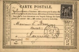 FRANCE - Carte Postale Précurseur De Guingamp Pour Lannion En 1878 , Type Sage - A Voir - L 5622 - Vorläufer