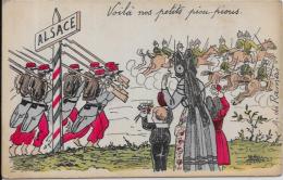 CPA Satirique Caricature Guerre 14-18 Patriotique Germany Kaiser Non Circulé Alsace - Satiriques