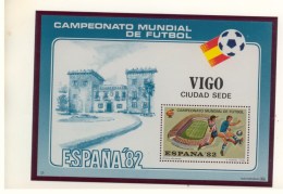 ESPAGNE - Feuillet Souvenir Du Championnat Mondial De Football 1982 -  N° 13 - VIGO - Commemorative Panes