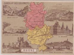 Image 8x10.5 Carte Geo Département Du RHONE ( 69)  Pub CAFE / CHOCOLAT DES GOURMETS - Andere & Zonder Classificatie