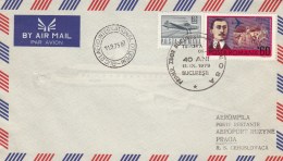 #T402  AIRMAIL,AUREL VLAICU,PLANE,AERO INTERNATIONAL OTOPENI, COVER WITH STAMPS, OBLITERATION CONCORDANTE, 1973, ROMANIA - Storia Postale