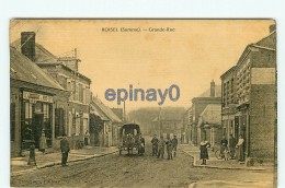 B - 80 - ROISEL - Grande Rue - Carte Toilée - RARE - édition Thomassin - Roisel