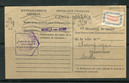 Carte Questionnaire De Ravitaillement De 1946- NEUILLY SUR SEINE (92) - Lettres & Documents