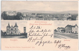 Gruss Aus Grossröhrsdorf Bahnhof Turnhalle Bismarck Straße 26.11.1903 Gelaufen - Grossroehrsdorf