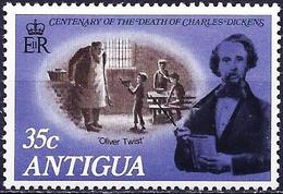 Antigua 1970 - The Writer Charles Dickens ( Mi 228 - YT 230 ) MH* - 1960-1981 Autonomie Interne