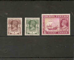 BURMA 1946 VALUES TO 8a SG 51, 53, 59 MOUNTED MINT Cat £3.65 - Birmania (...-1947)