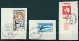 FRENCH ANTARCTIC, 3 STAMPS USED ON PIECE - Oblitérés