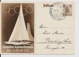 CPSM Allemagne Germanie Entier Postal Circulé Patriotique Période Guerre Nazis Jeux Olympiques 1936 - Sonstige & Ohne Zuordnung