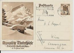 CPSM Allemagne Germanie Entier Postal Circulé Patriotique Période Guerre Nazis Jeux Olympiques 1936 - Other & Unclassified