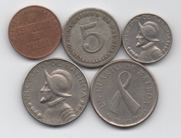 Panama : Lot De 5 Pièces Différentes 1970-2008 - Panama