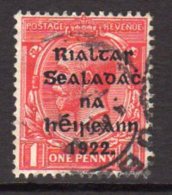 Ireland 1922 1d ´Rialtas´ Overprint, 2nd Thom Printing, Used (SG31) - Used Stamps