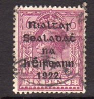 Ireland 1922 6d Reddish-purple ´Rialtas´ Overprint, 2nd Thom Printing, Used (SG39) - Usati